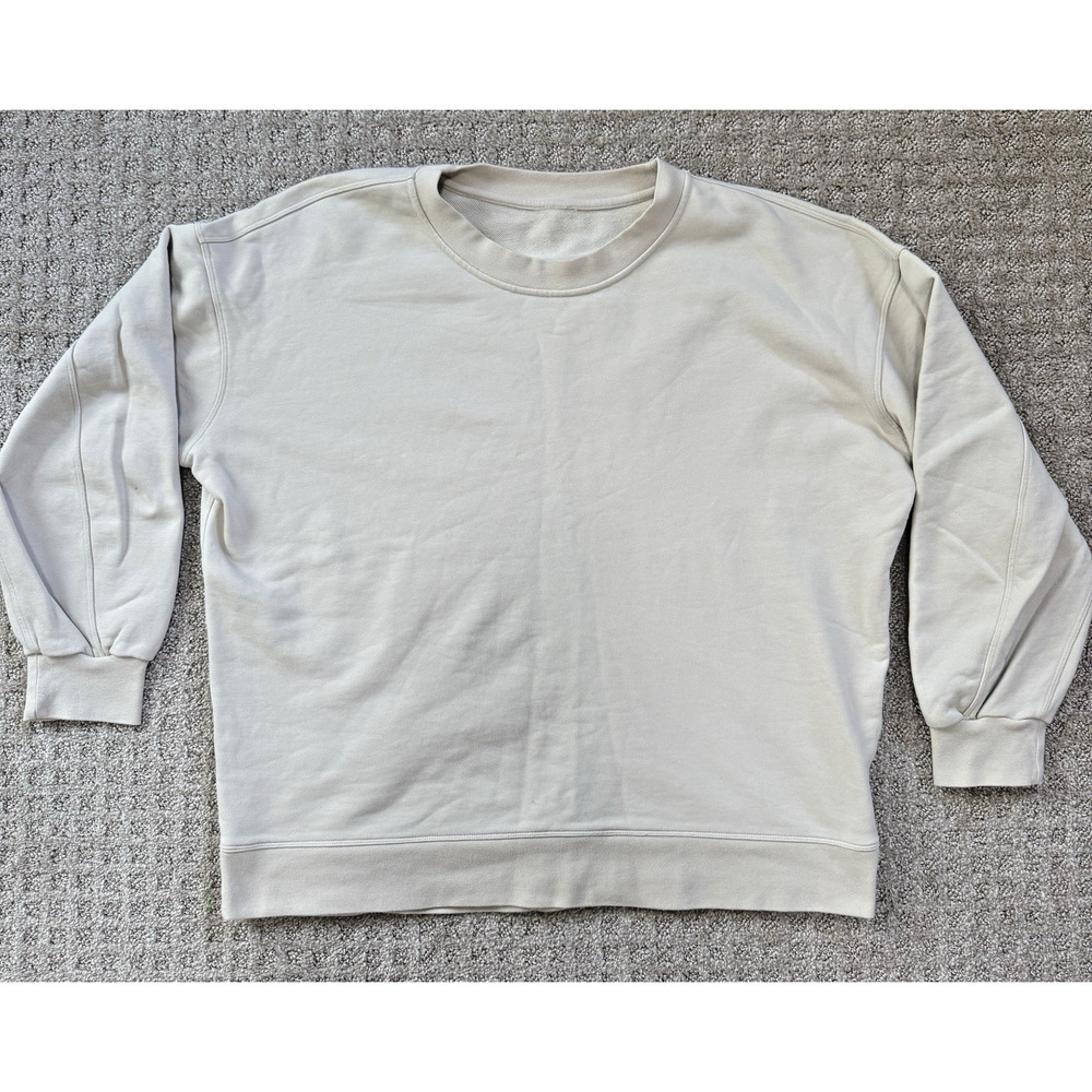 Lululemon Steady State Crew Neck Tee Shirt Beige Large Women's
